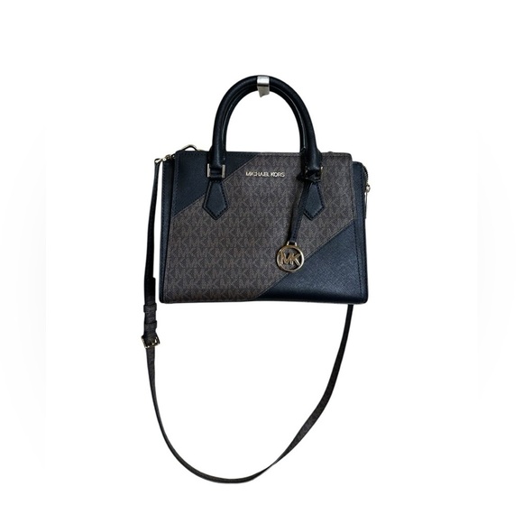 Michael Kors Medium Hope Satchel Messenger Crossbody Bag in Black Multi - Picture 1 of 10